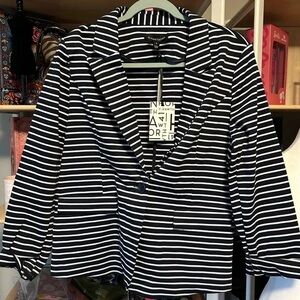 41 Hawthorn Women's Black and White Striped Blazer